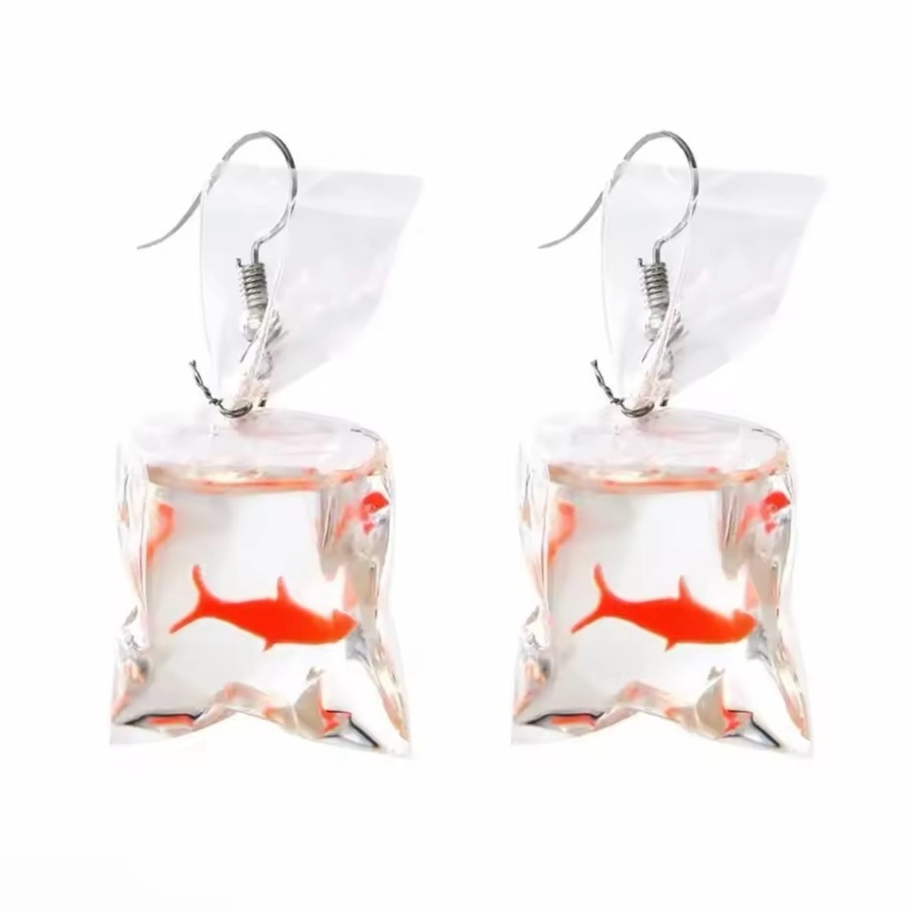 Aquarium Earrings Koi Fish goldfish Water Bag Dangle Earrings